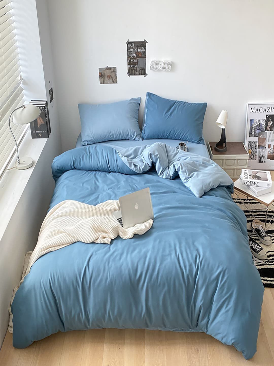 JC HOME Blue 4 Pieces Bedding Set
