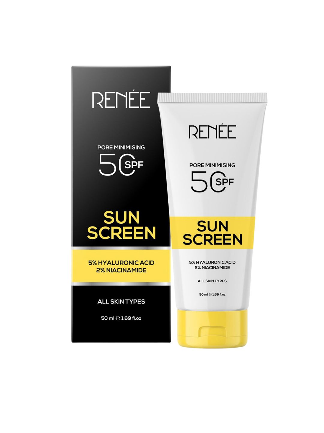 Renee Pore Minimizing SPF 50 Sunscreen with Hyaluronic Acid & Niacinamide - 50 ml