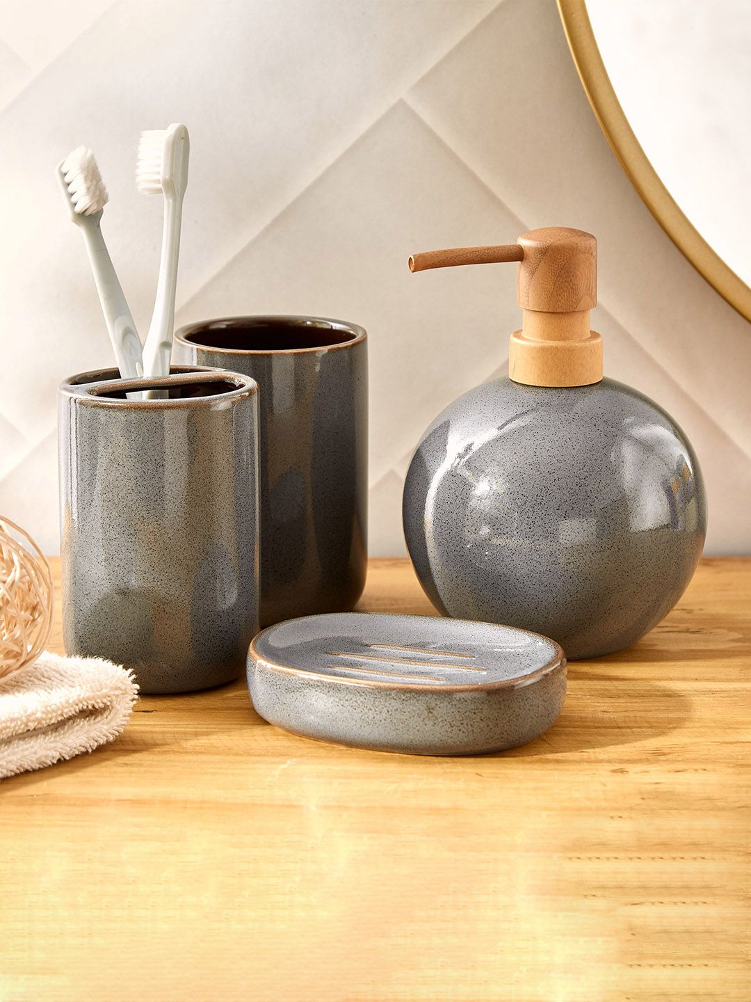 Home Centre Noelle Reactive Grey Soap Dispenser 480 ml