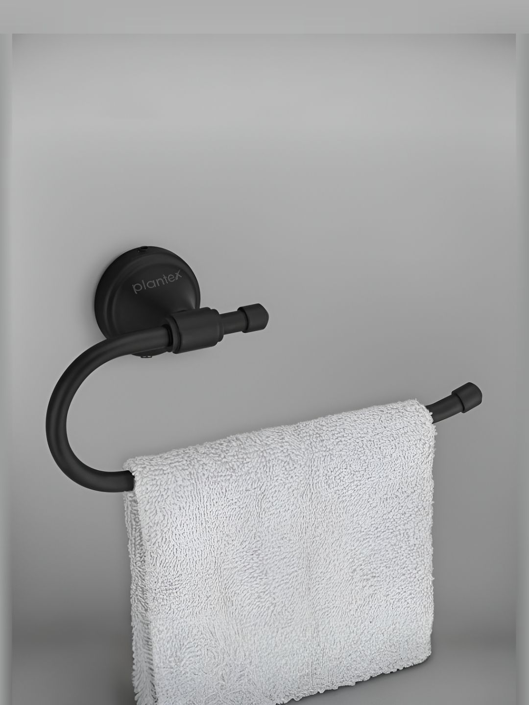 Plantex Black Stainless Steel Matte Finished Towel Holder