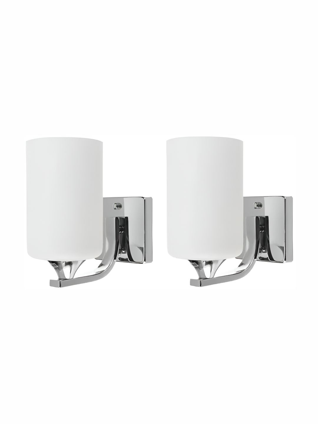 Areezo White 2 Pieces Iron Cylinder Shaped Wall Lamps