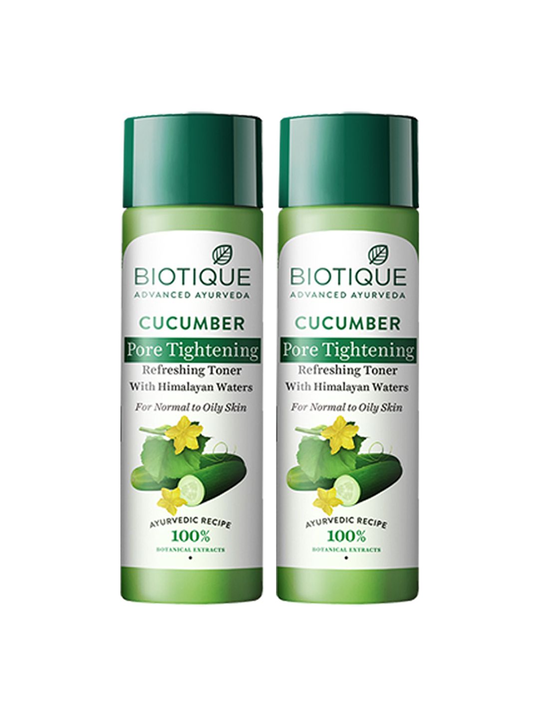 Biotique Set of 2 Cucumber Pore Tightening Refreshing Toner - 120 ml Each