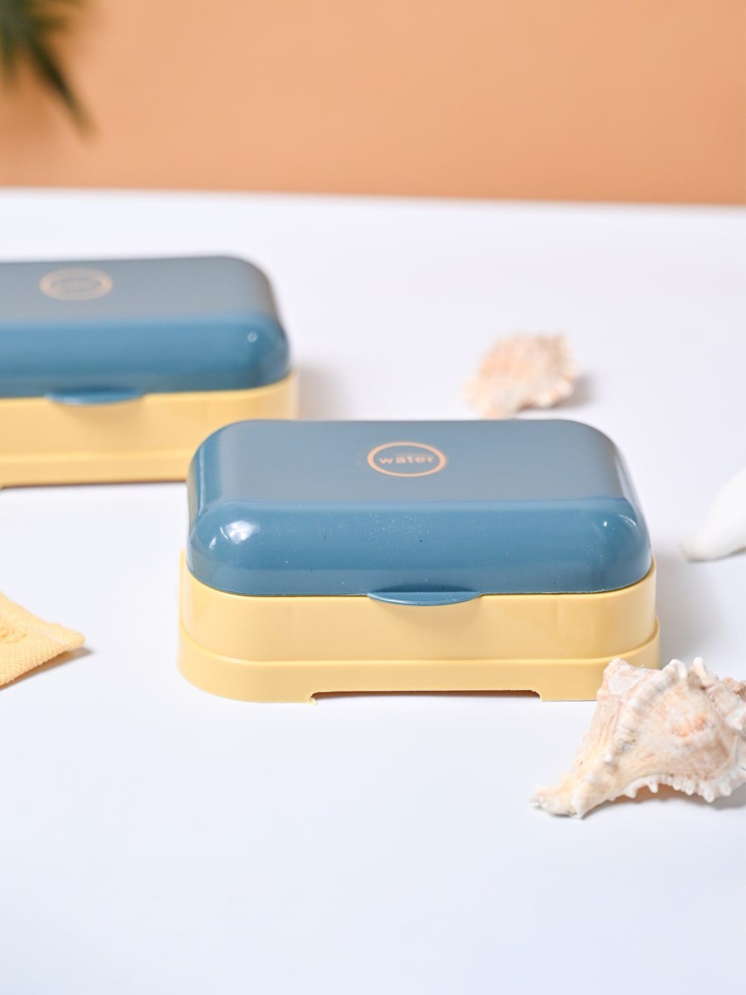 MARKET99 Yellow & Blue 2 Pcs Soap Dish Bathroom Accessories