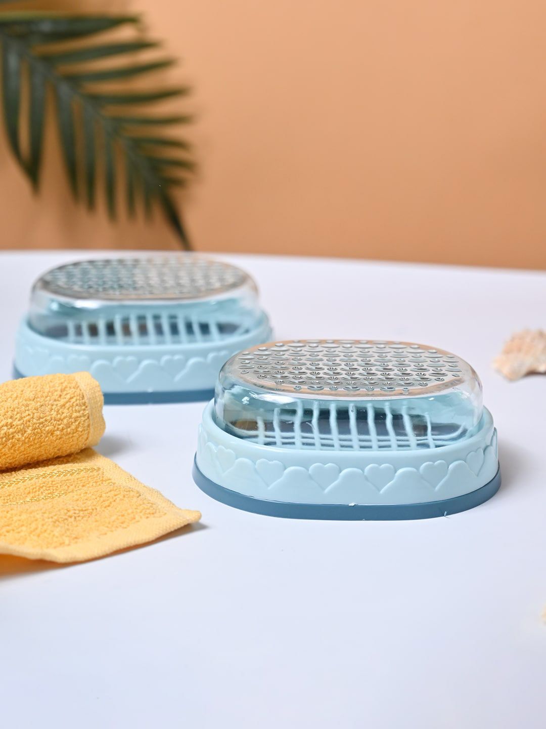 MARKET99 Blue 2 Pcs Soap Dish Bathroom Accessories