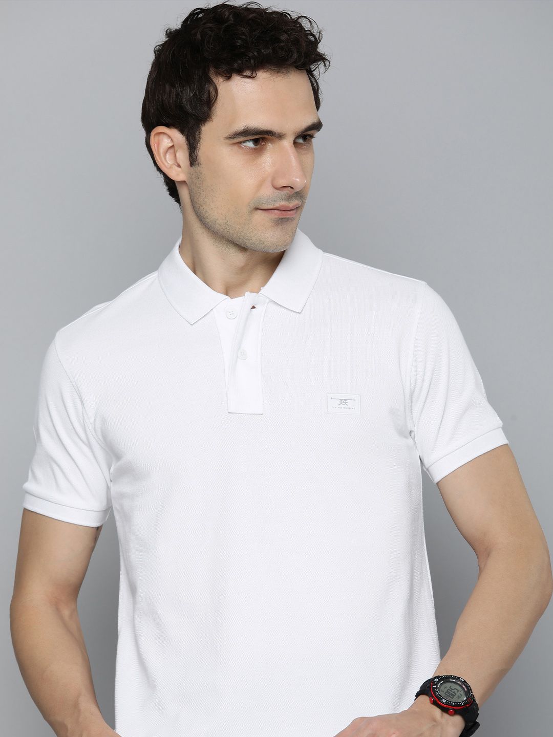 Flying Machine Pure Cotton Polo Collar Casual T-shirt