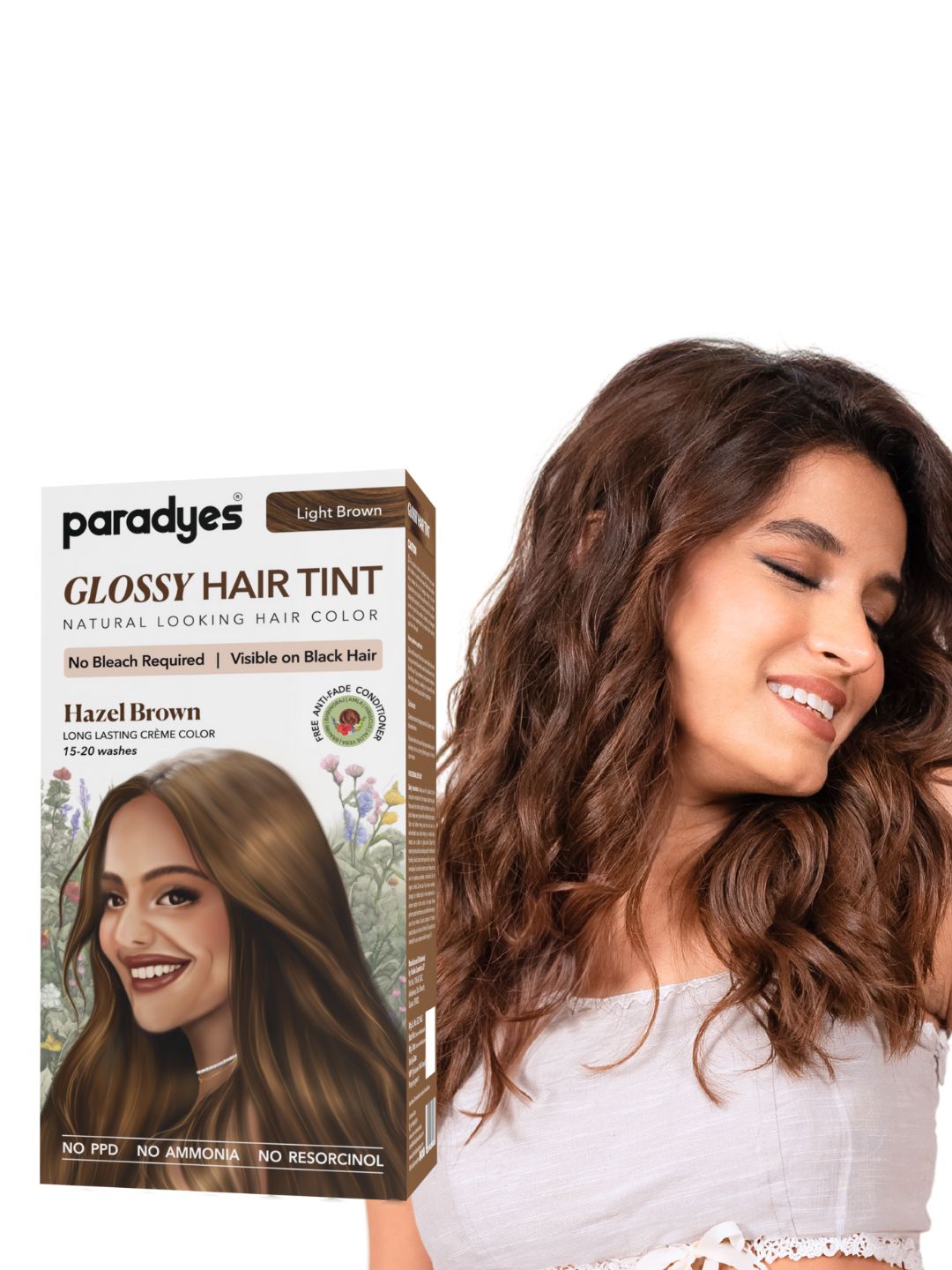 Paradyes Semi-Permanent Creme Glossy Hair Tint Hair Color 160g- Hazel Brown- Light Brown 5
