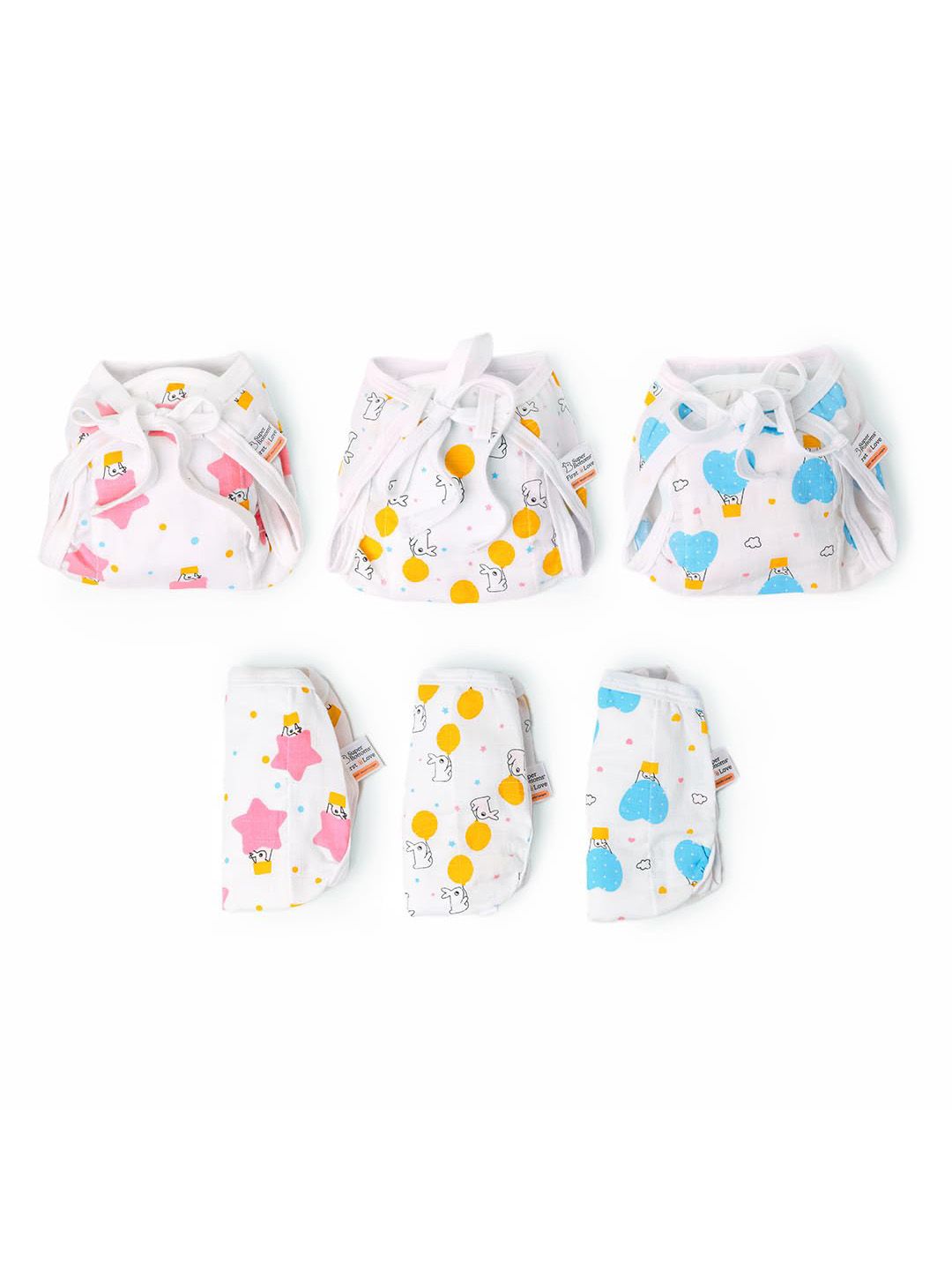 SuperBottoms Pack Of 6 Basic Muslin Langot Nappy