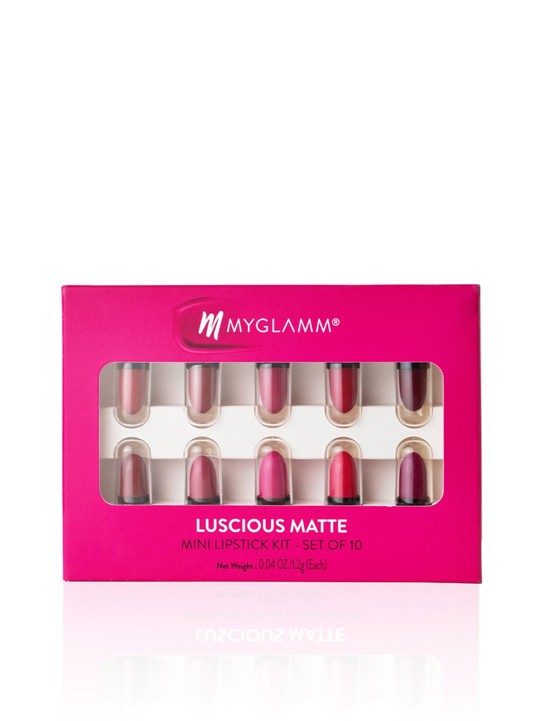 MyGlamm Set of 10 Luscious Matte Mini Lipstick Kit - Shade 01-02-03-04-05-06-07-08-09-10