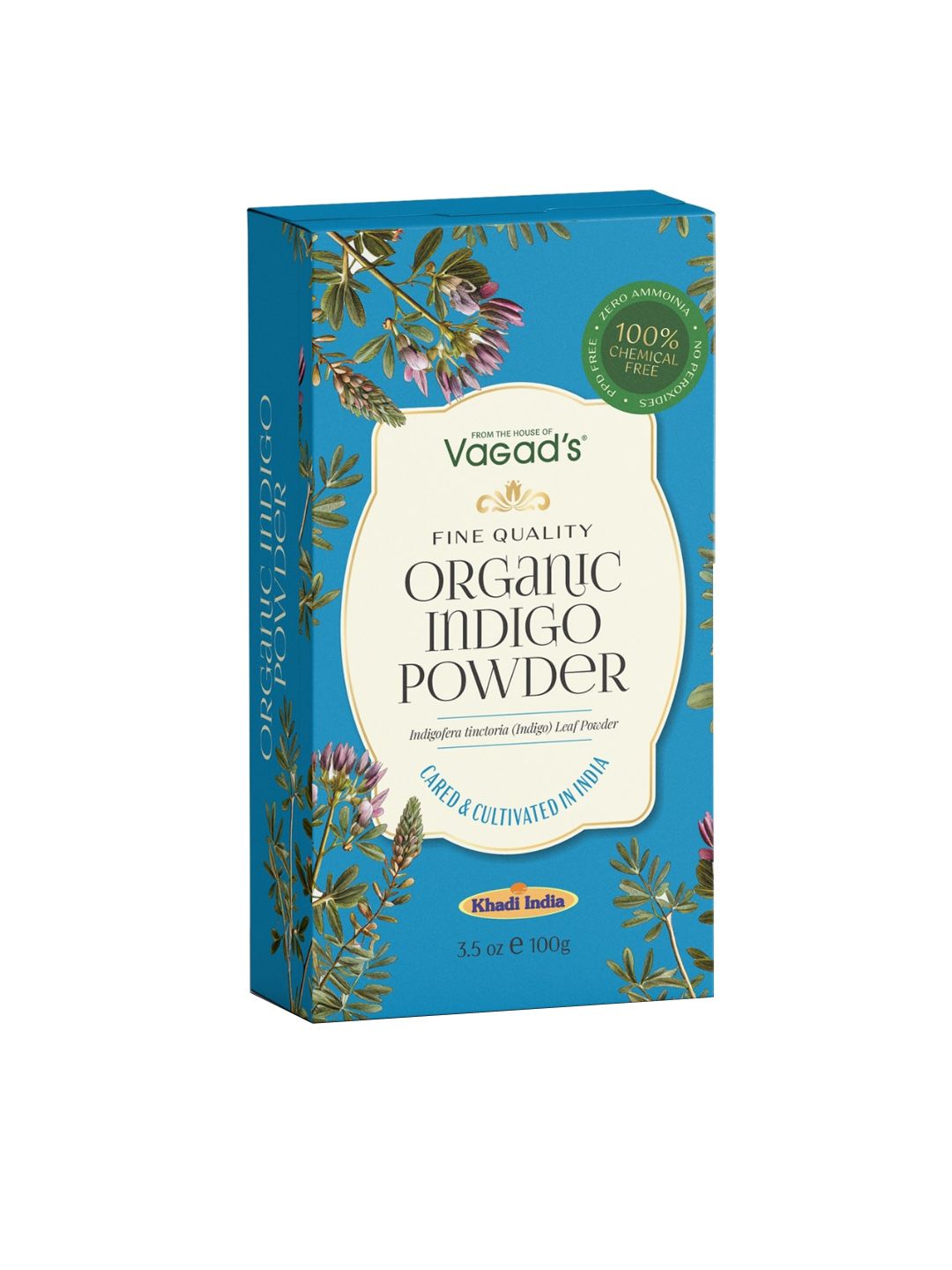 Vagads Chemical-Free Organic Indigo Powder 100 g - Bluish