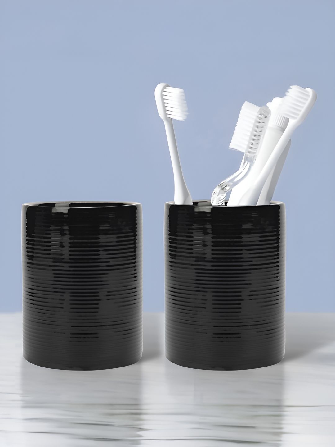 Anko Black 2 Piece Toothbrush Holders