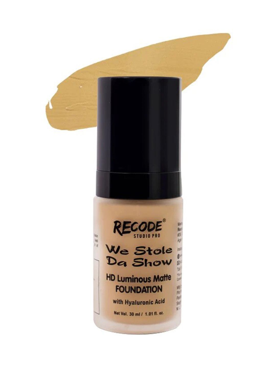 Recode We Stole Da Show HD Luminous Matte Foundation with HA 30ml - Hindustan 04