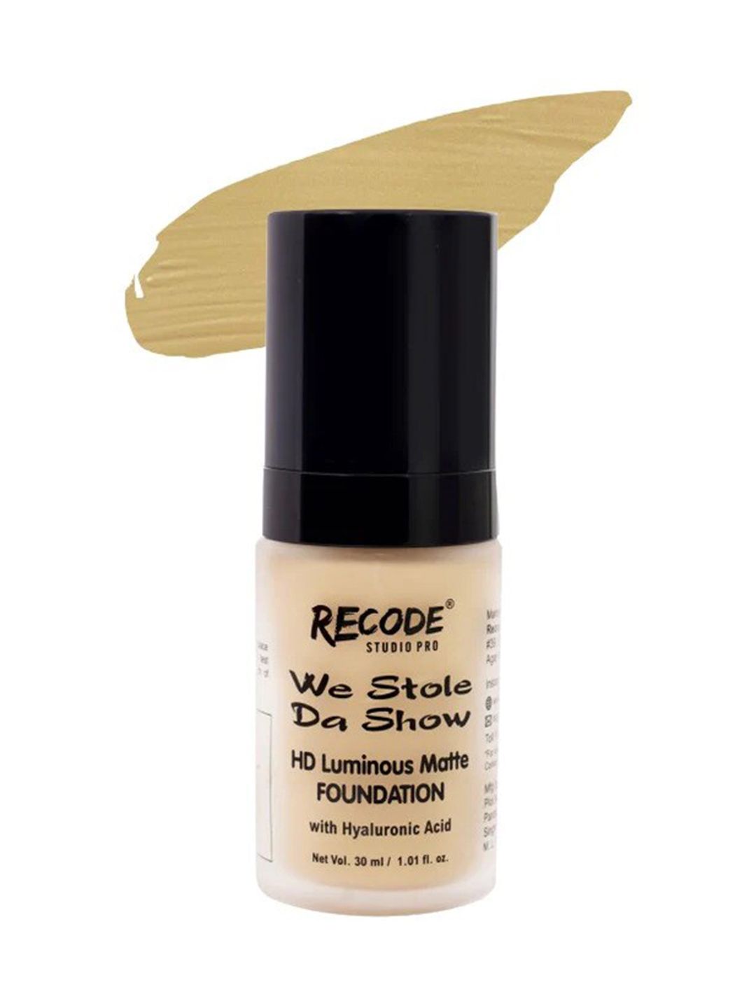 Recode We Stole Da Show HD Luminous Matte Foundation with HA 30ml - Sindhu 03