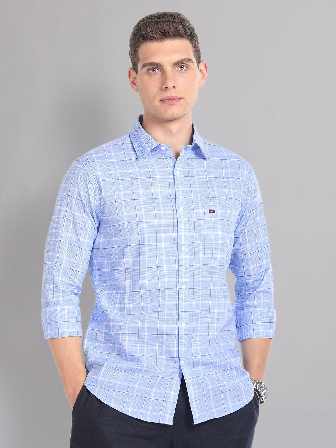 AD By Arvind Tartan Check Pure Cotton Shirt