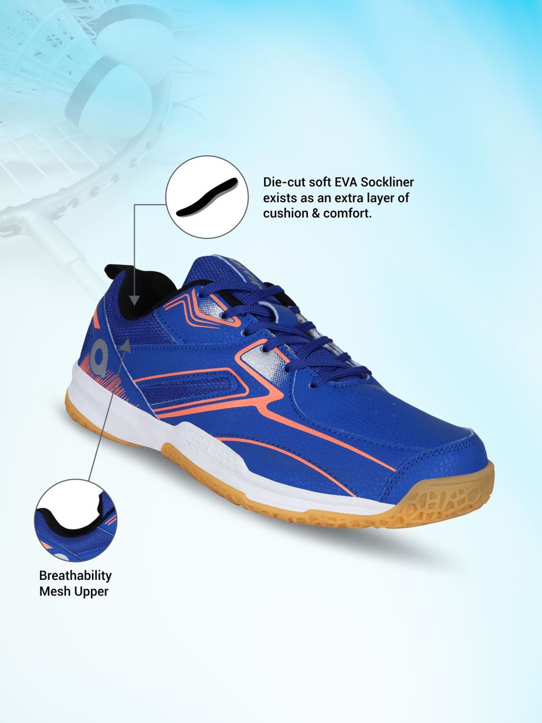 Aivin Men Effort Court Badminton Shoe- Blue