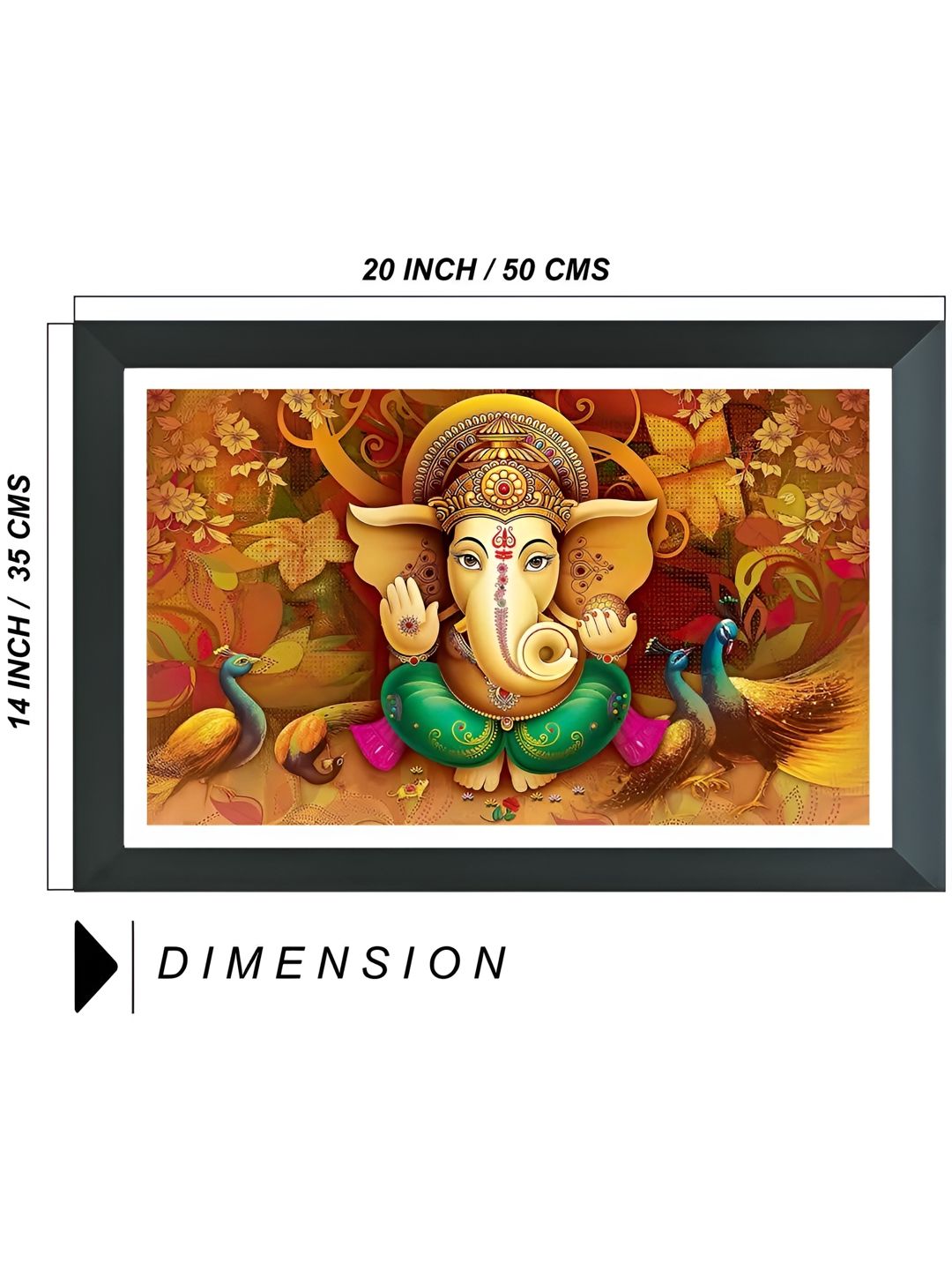 Saumic Craft Ganesha Wandbild-Set – 5 Gerahmte Bilder, 75x43 Cm, Für Wohnzimmer, Büro, Geschenk