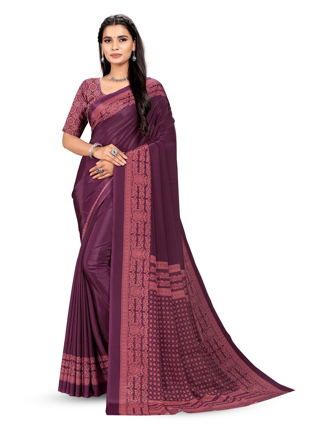 VIMLA VIMLA Ethnic Motifs Pure Crepe Saree