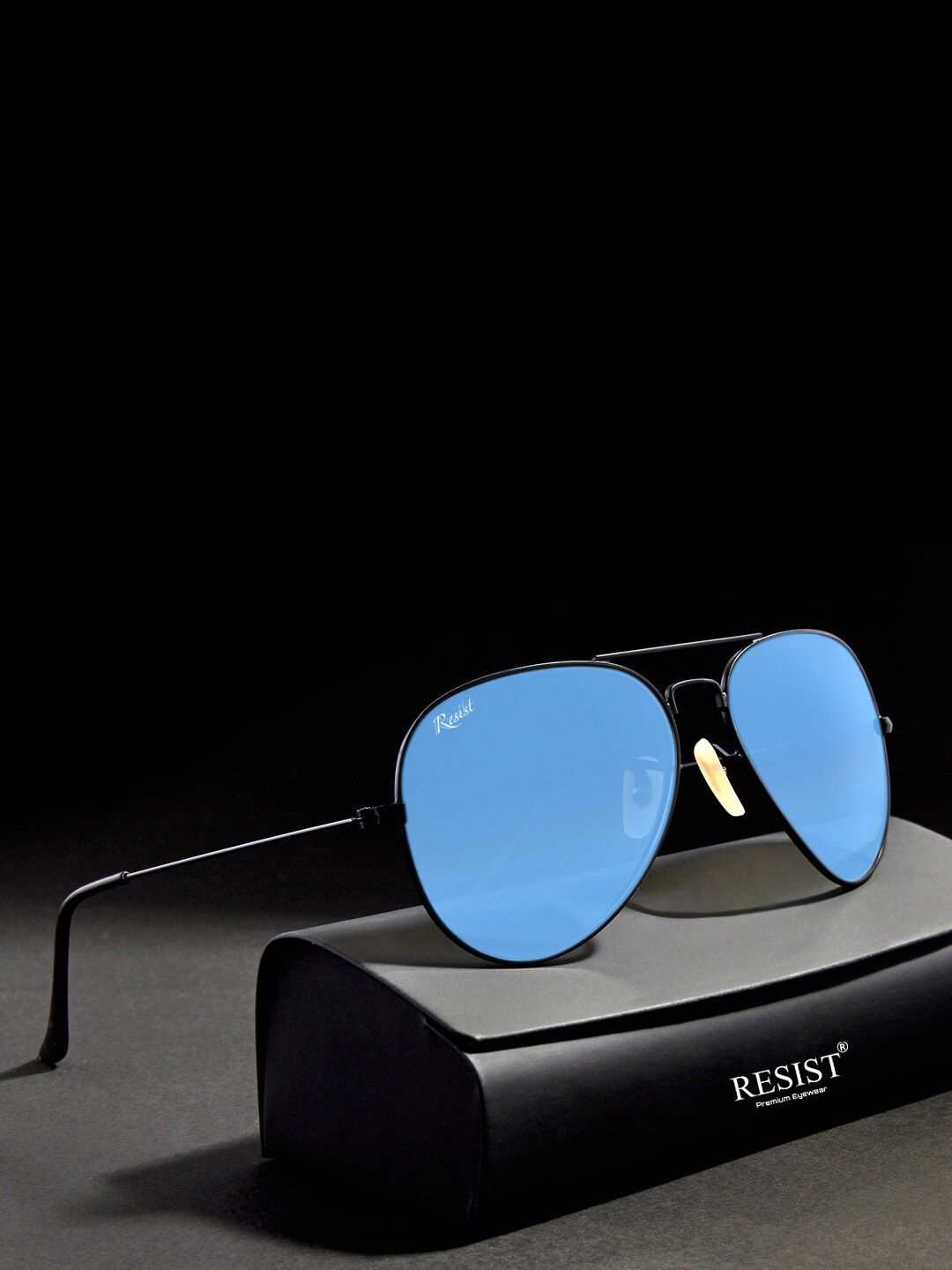 RESIST EYEWEAR Unisex Aviator Sunglasses with UV Protected Lens AIRCRAFTS BLK BLUE CANDY