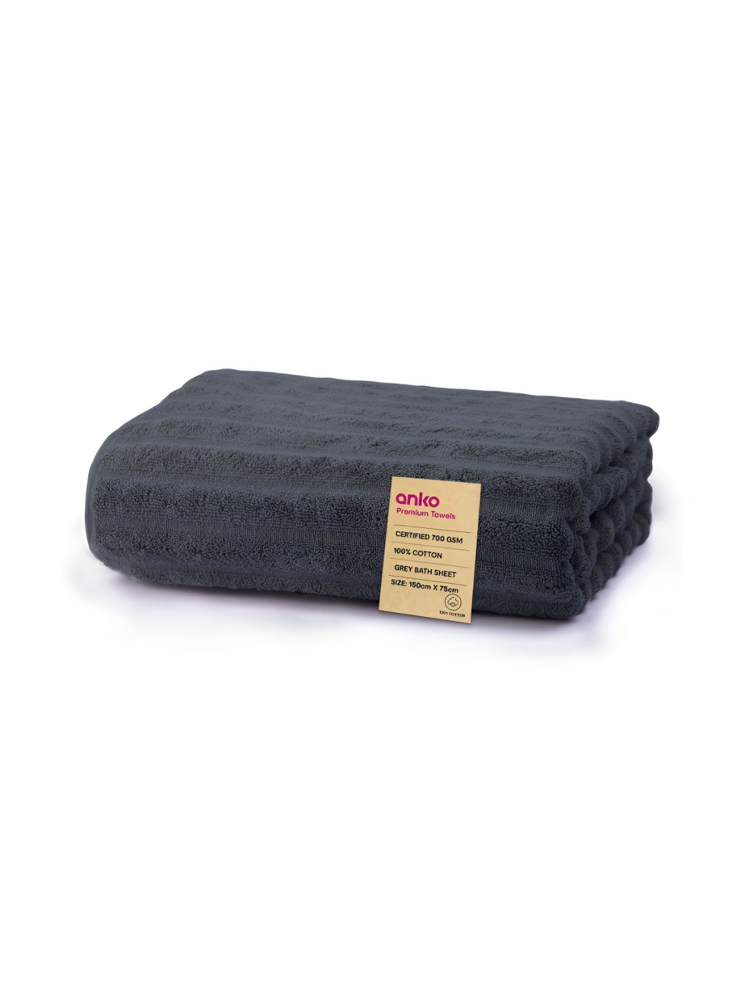 Anko Grey Cotton 700 GSM Bath Towel