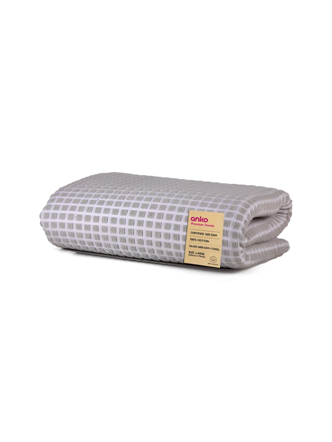 Anko Grey & White Striped Cotton 520 GSM Bath Towel