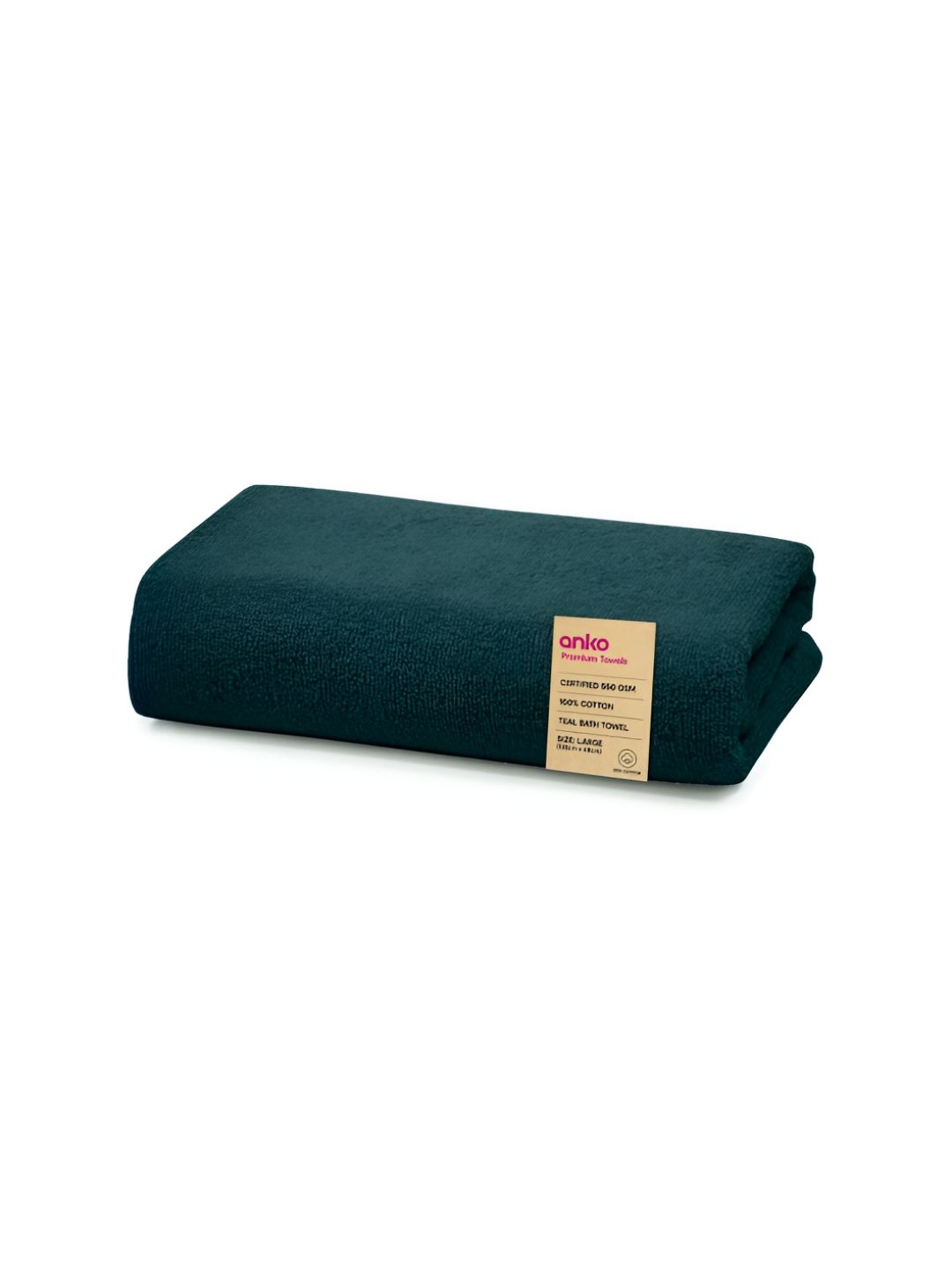 Anko Teal Printed Cotton 550 GSM Bath Towel