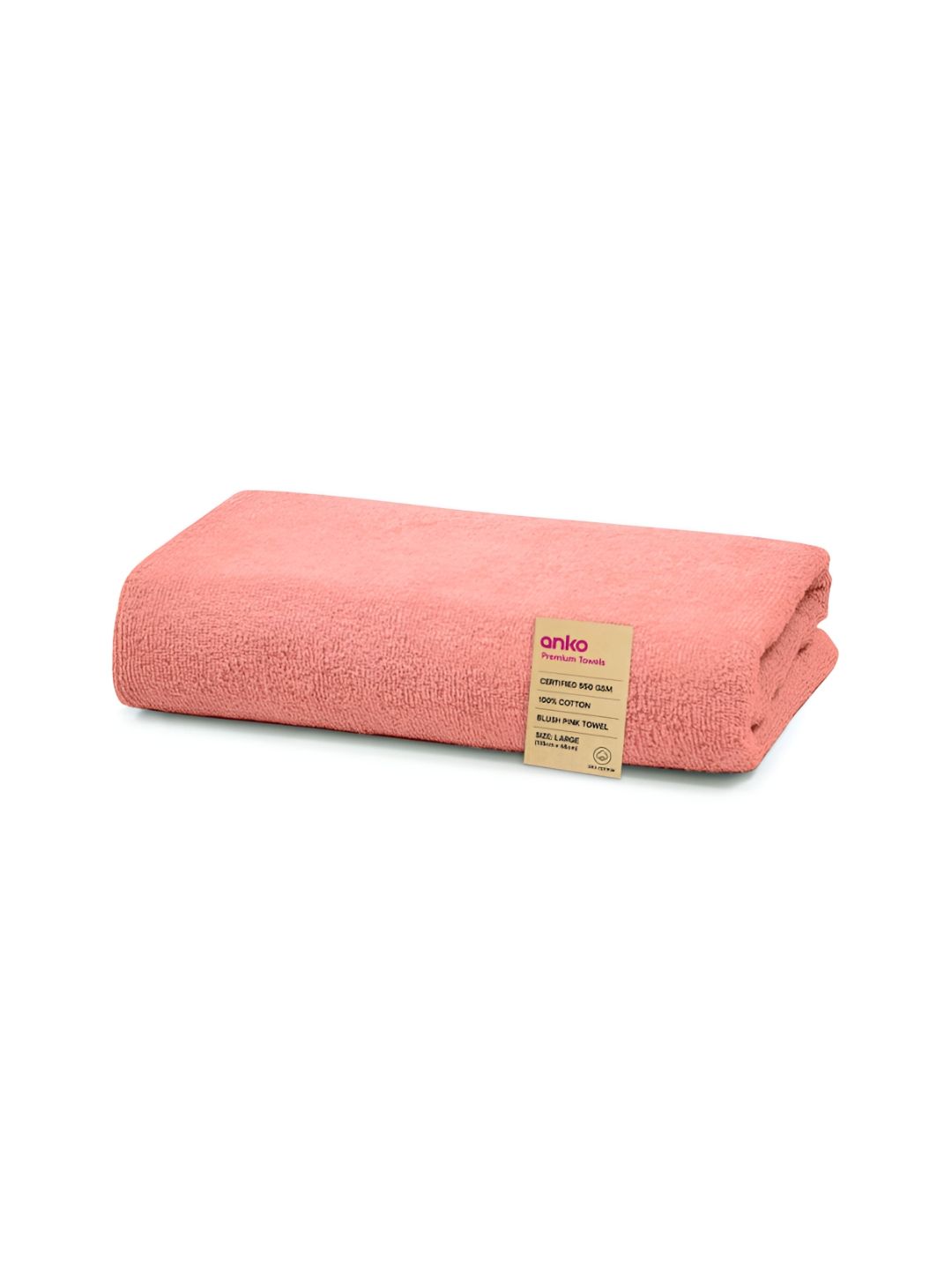 Anko Pink Cotton 550 GSM Bath Towel