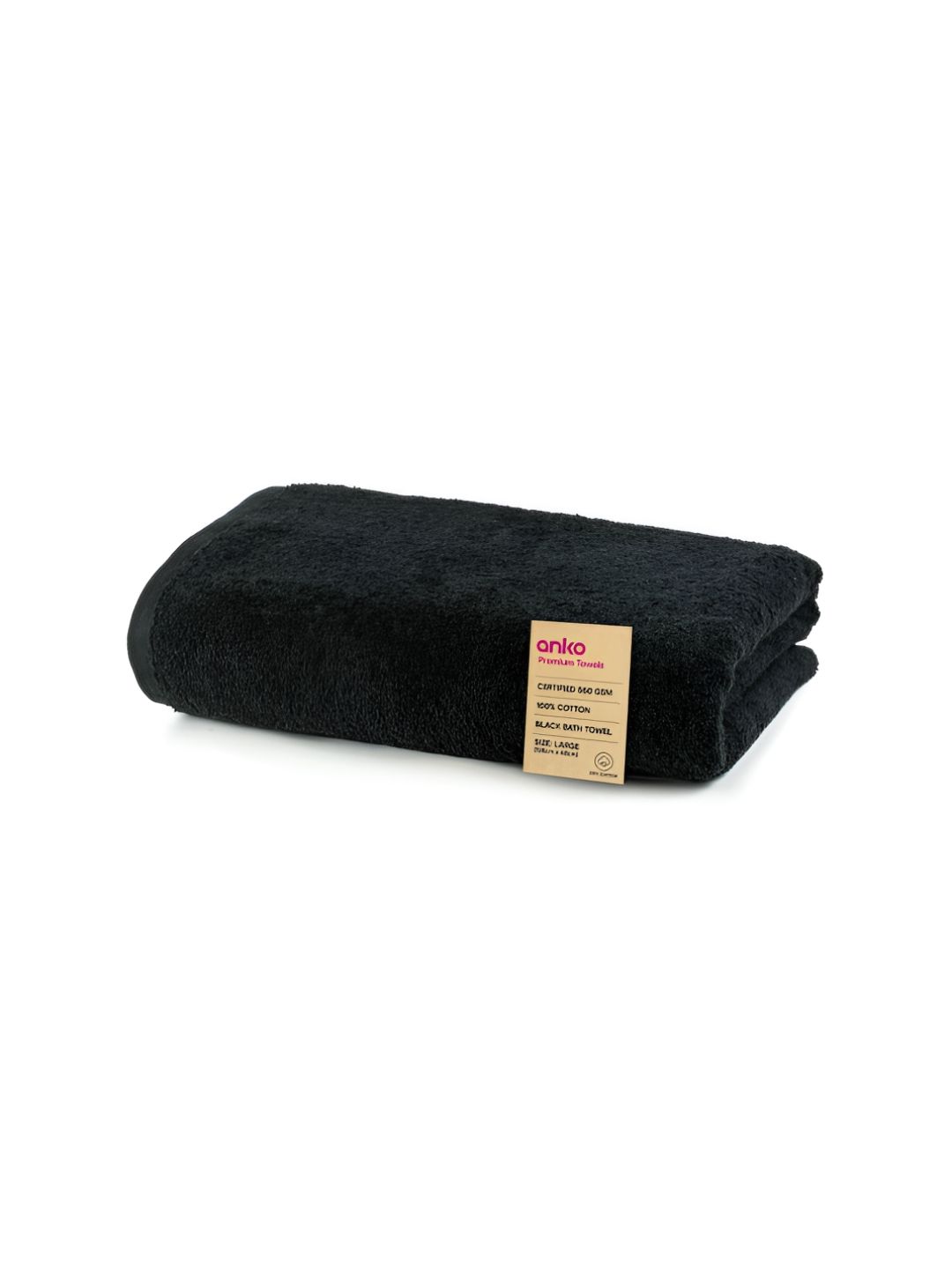 Anko Black  Cotton 550 GSM Bath Towel