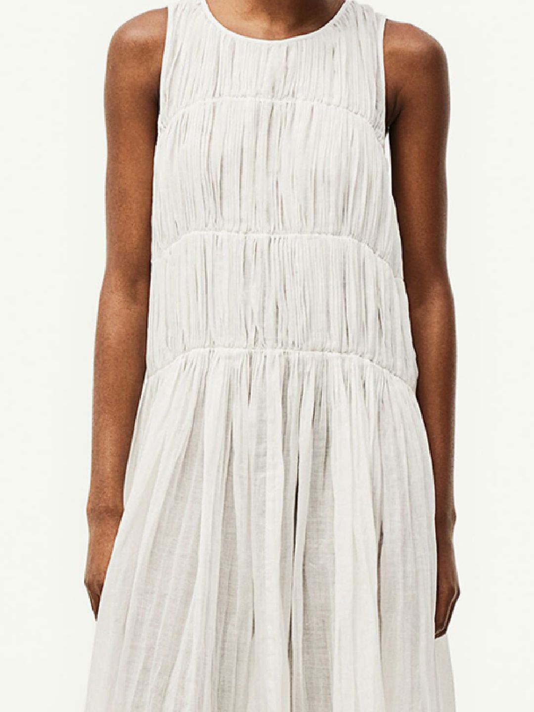 h&m ramie maxi dress Women's Dusty turquoise Drawstring-Detail Ramie Dress