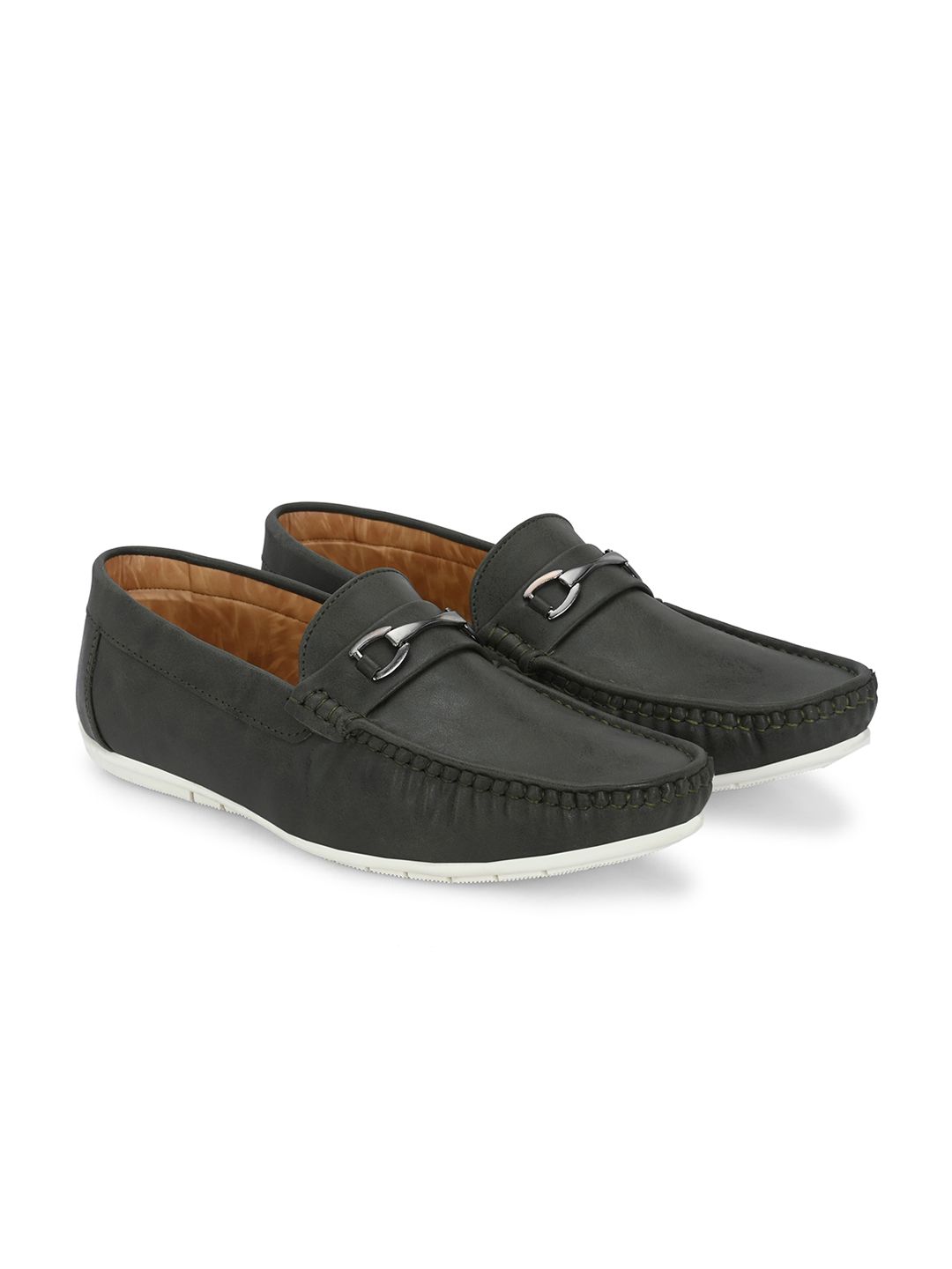 Azzaro Black Men Square Toe Lightweight Loafers