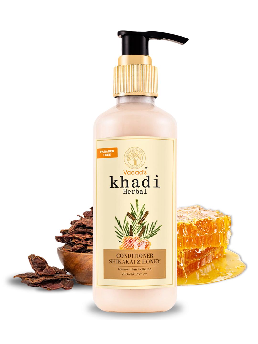 Vagads Khadi Herbal Shikakai & Honey Conditioner - 200ml