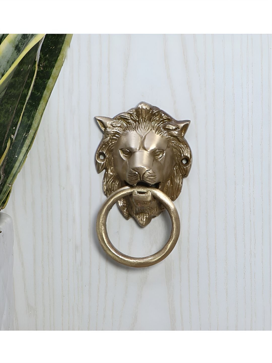 Two Moustaches Brown Lion Mouth Door Knocker