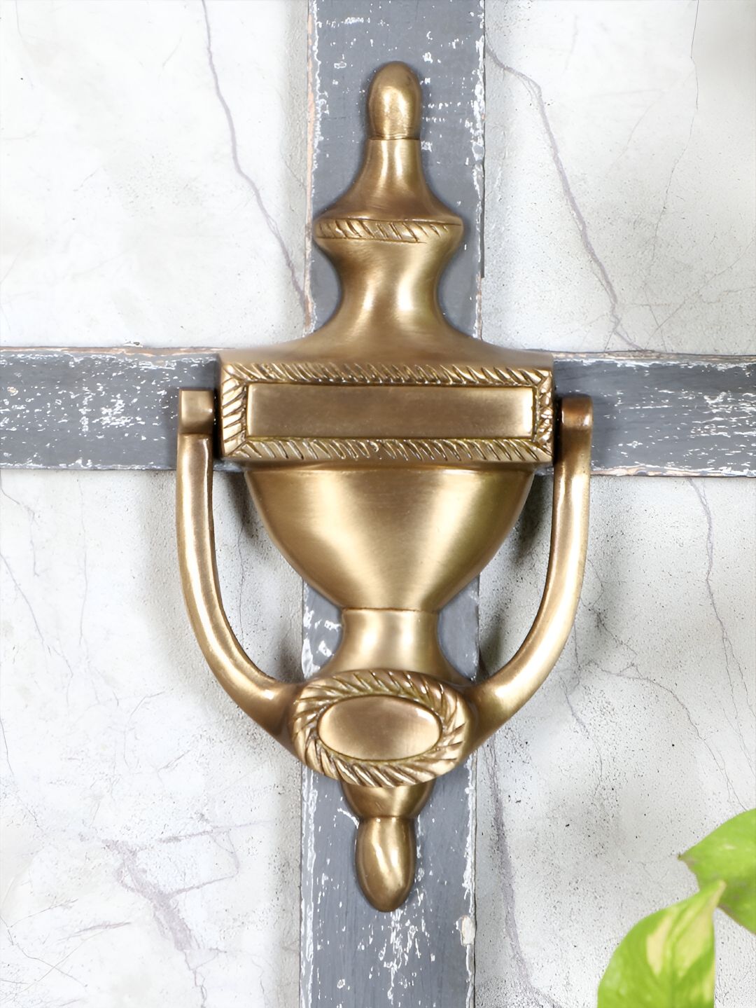 Two Moustaches Brown Georgian Design Brass Door Knocker