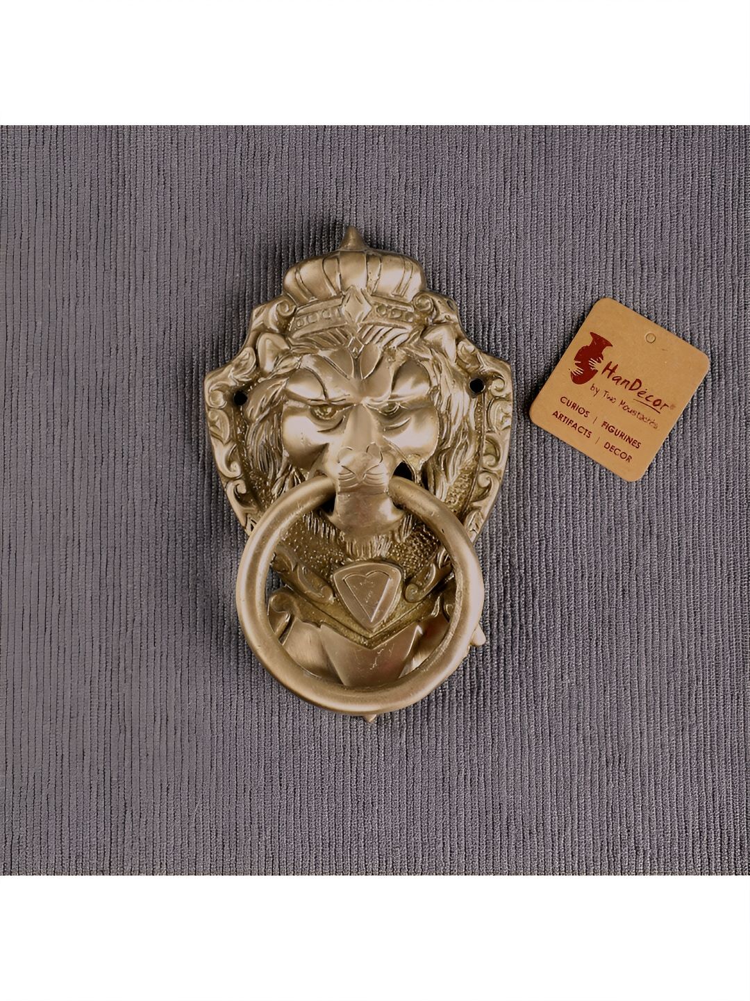Two Moustaches Brown Lion Face Design Door Knocker
