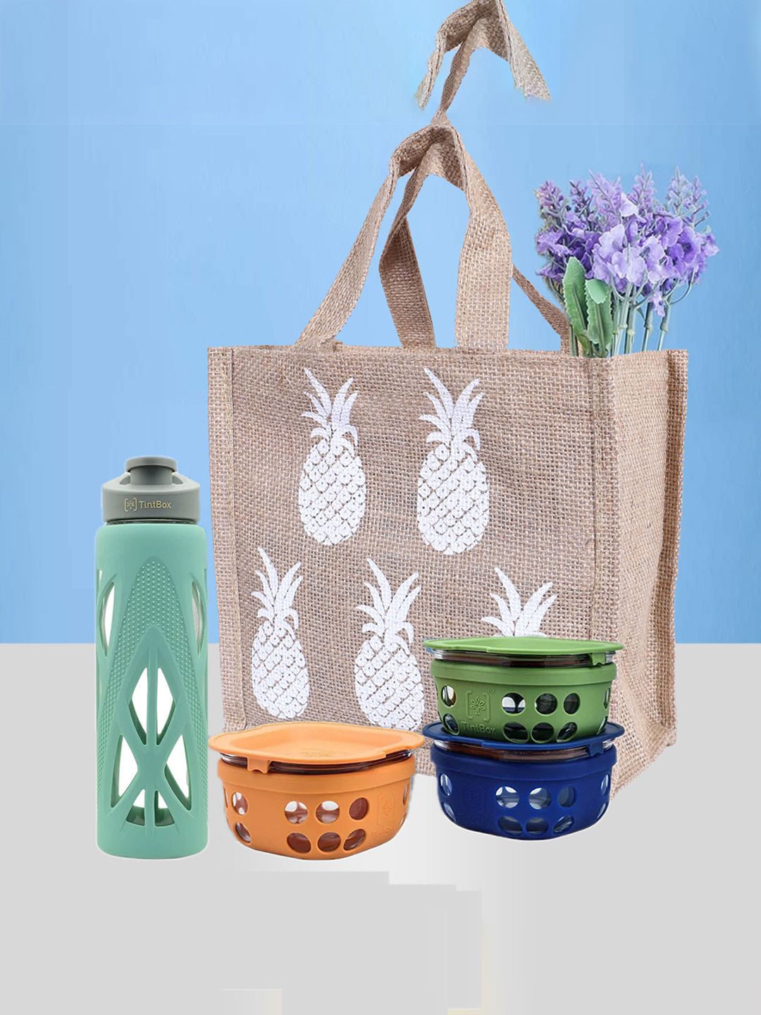 Kuber Industries Pineapple Printed Lunch bag