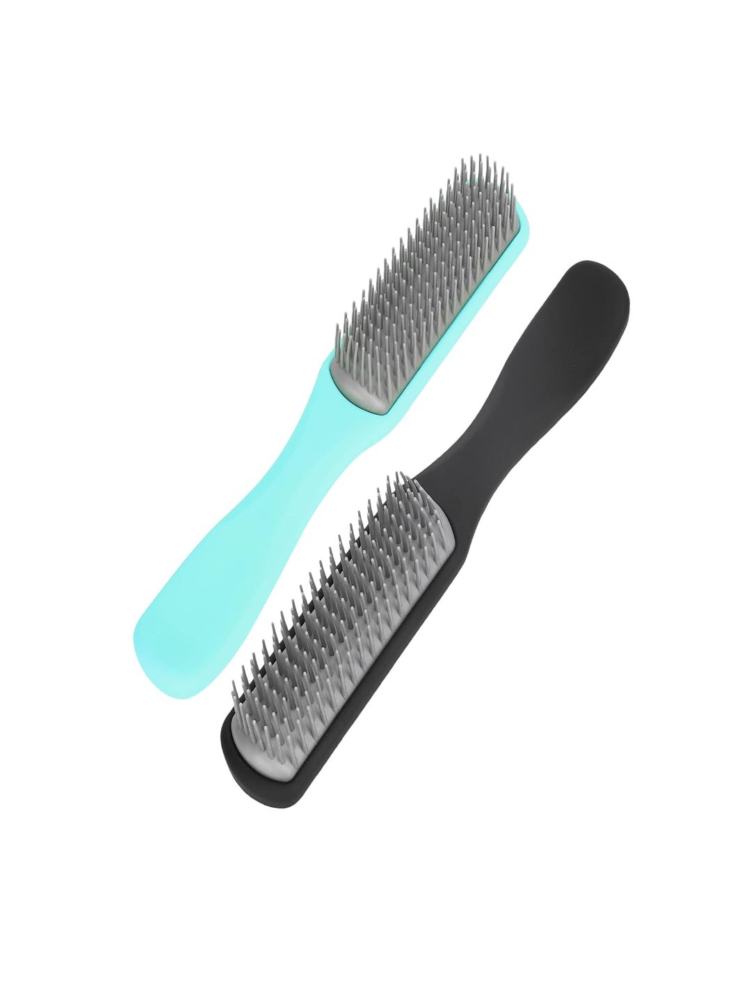 Kuber Industries Set of 2 Hair Flexible Bristles Brush With Paddle - Blue & Black