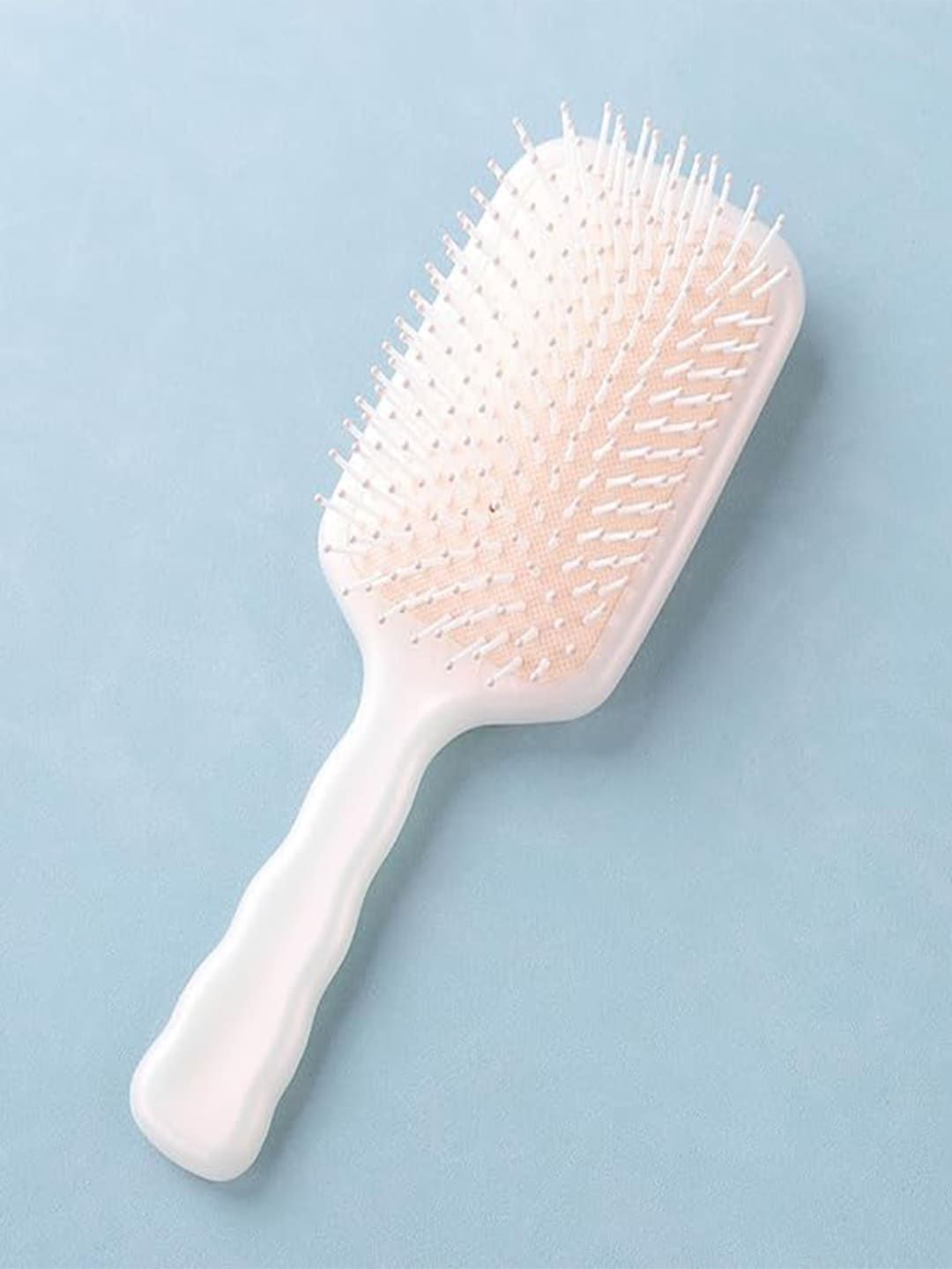 Kuber Industries Flexible Bristles Paddle Hair Brush - White