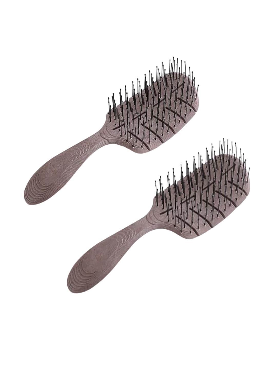 Kuber Industries Set of 2 Detangle Leaf Flexible Bristles Hair Brush