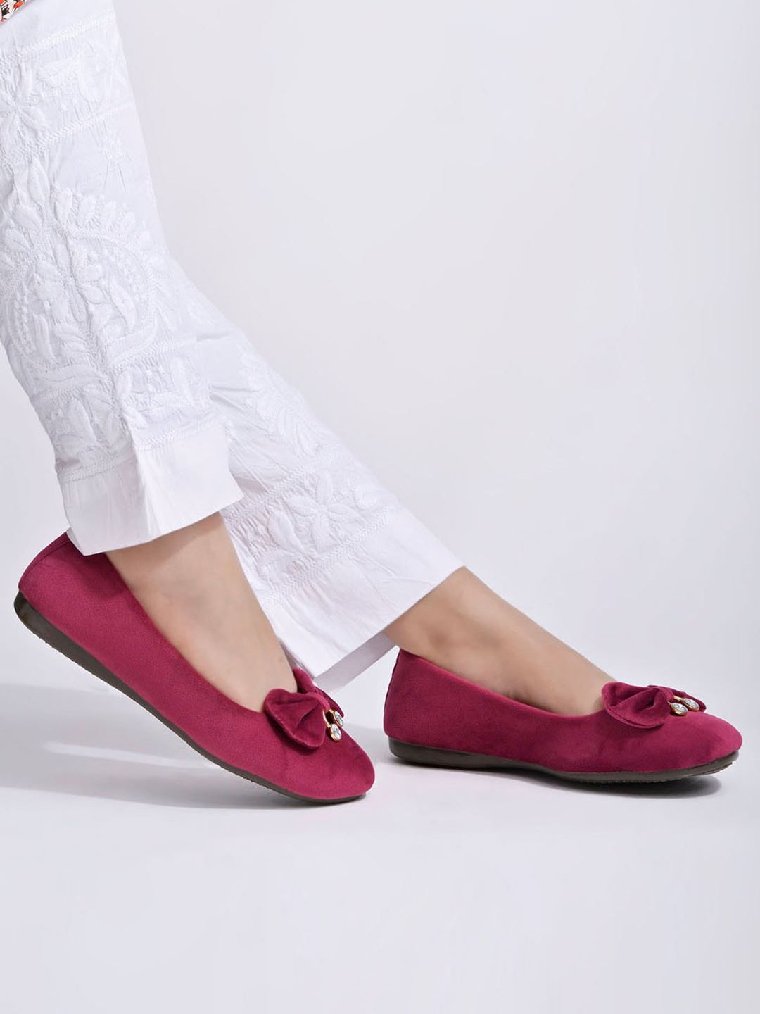 Shoetopia Round Toe Bows Ballerinas