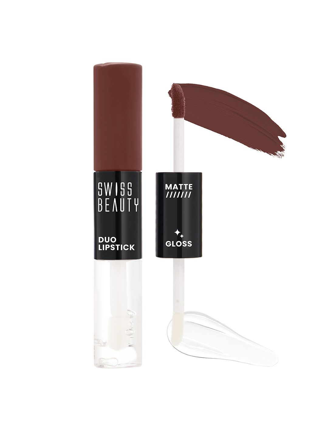 SWISS BEAUTY Long Lasting Transfer Proof Duo Lipstick 10 ml - Hot Chocolate 09