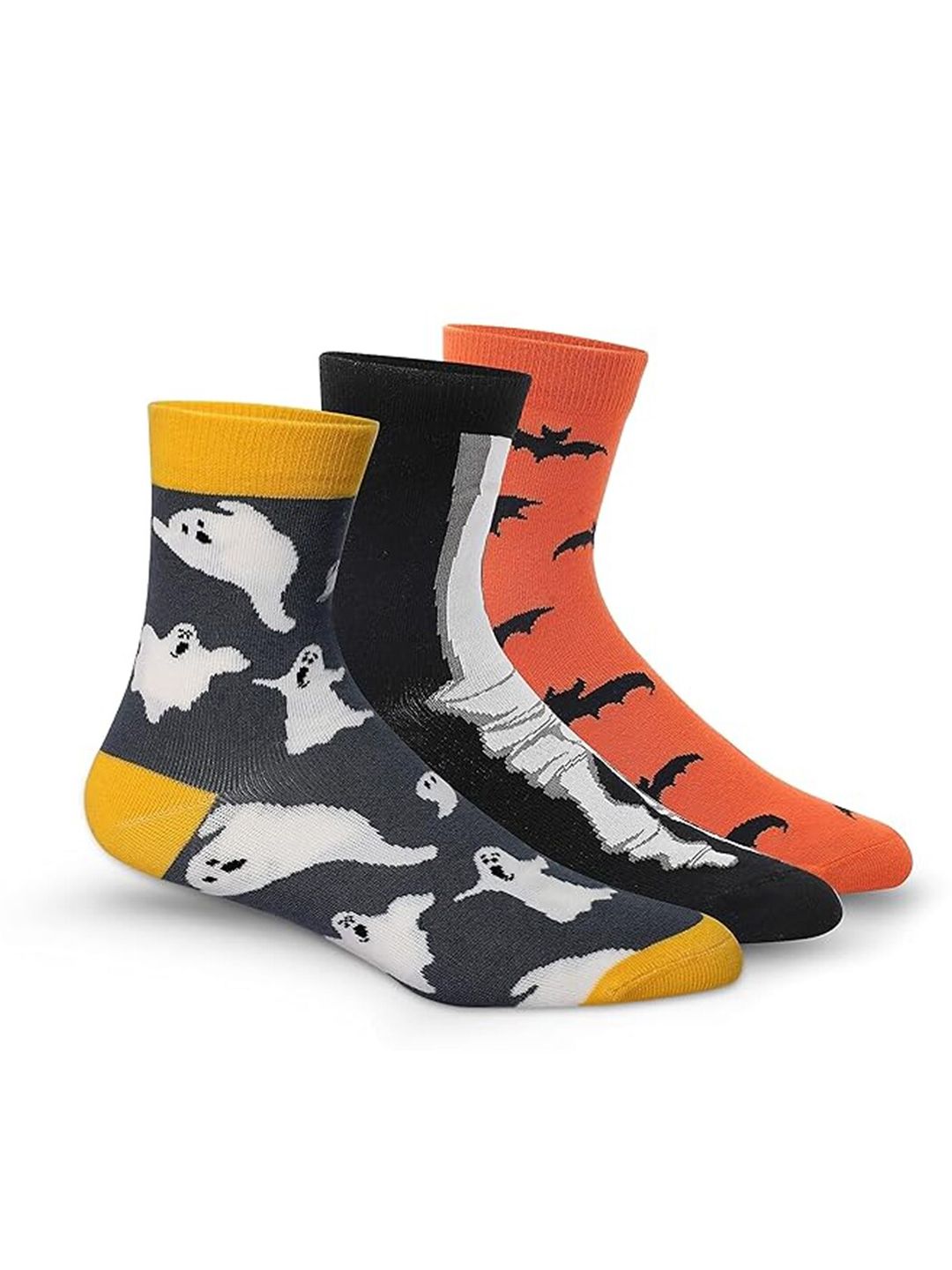 Supersox Pack Of 3 Patterned Combed Cotton Crew-Length Socks
