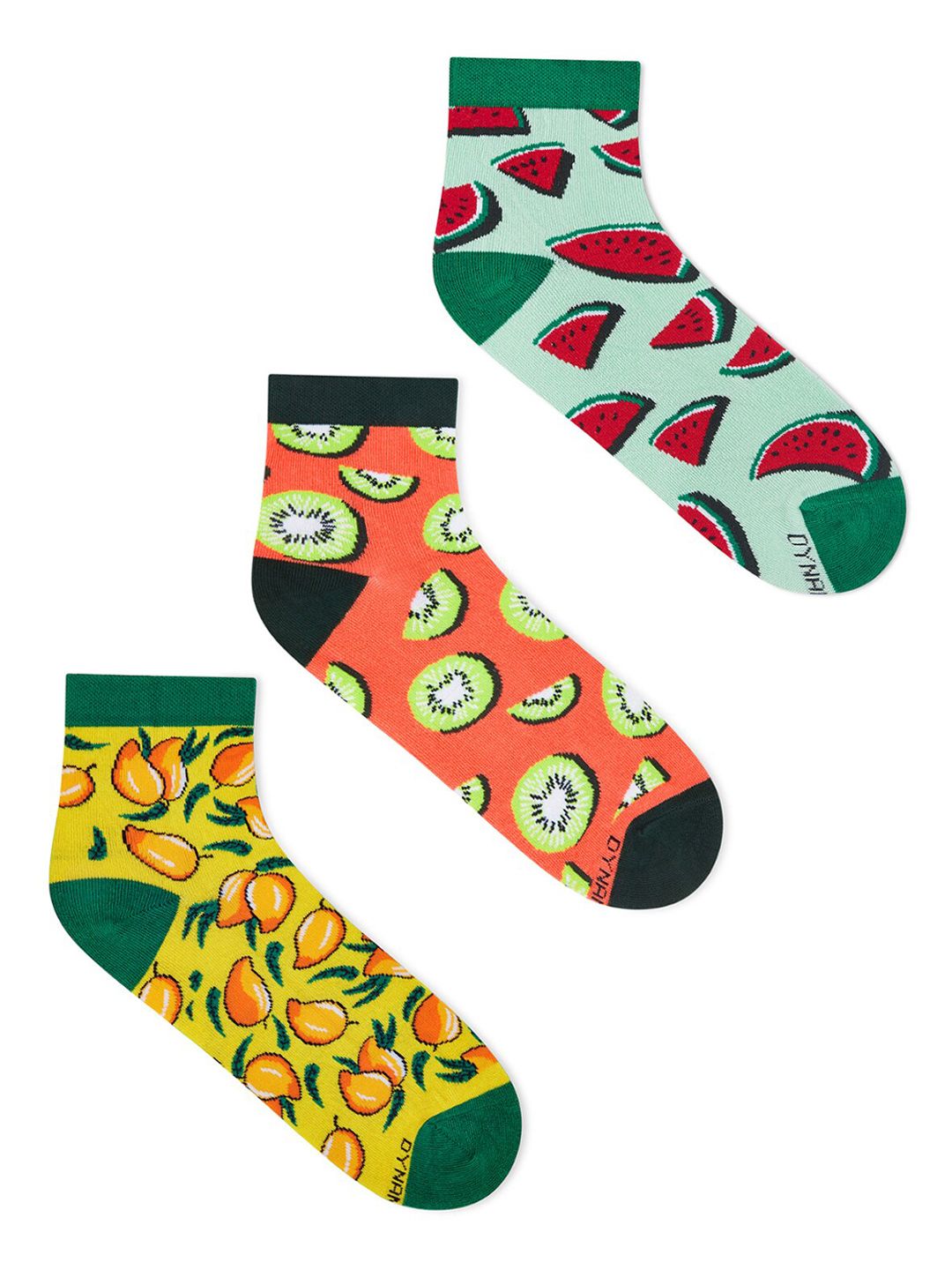Dynamocks Pack Of 3 Patterned Anti-Microbial Ankle-Length Socks