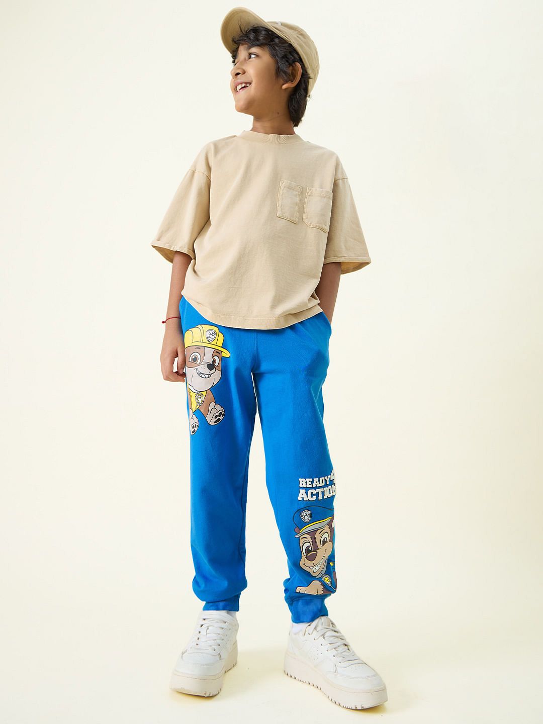 The Souled Store Boys Regular Fit PAW Patrol Printed Blue Joggers