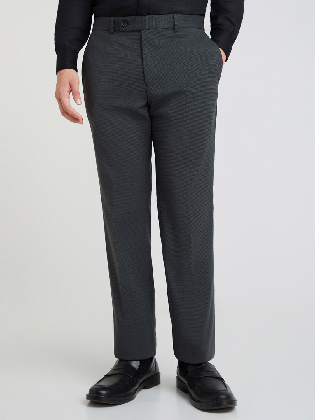 Park Avenue Men Micro Checked Formal Trousers