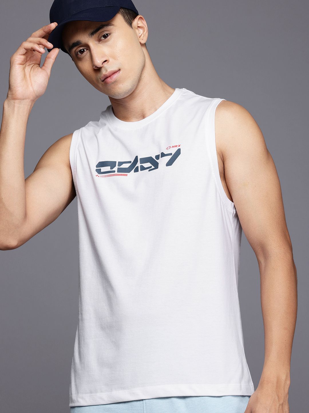 HRX by Hrithik Roshan Printed Sleeveless Casual T-shirt