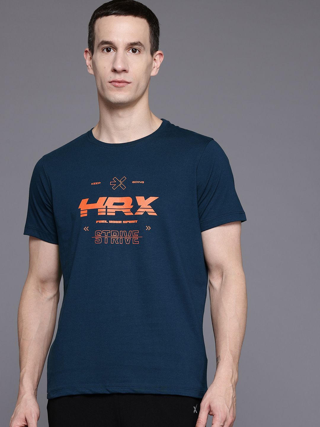 HRX by Hrithik Roshan Brand Logo Printed Casual T-shirt