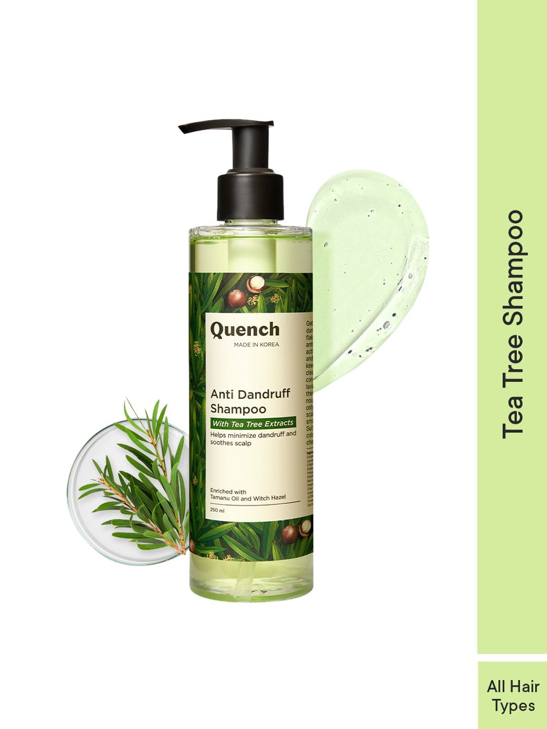 Quench Anti Dandruff Shampoo With Tea Tree For Minimizing Dandruff & Soothing Scalp- 250ml