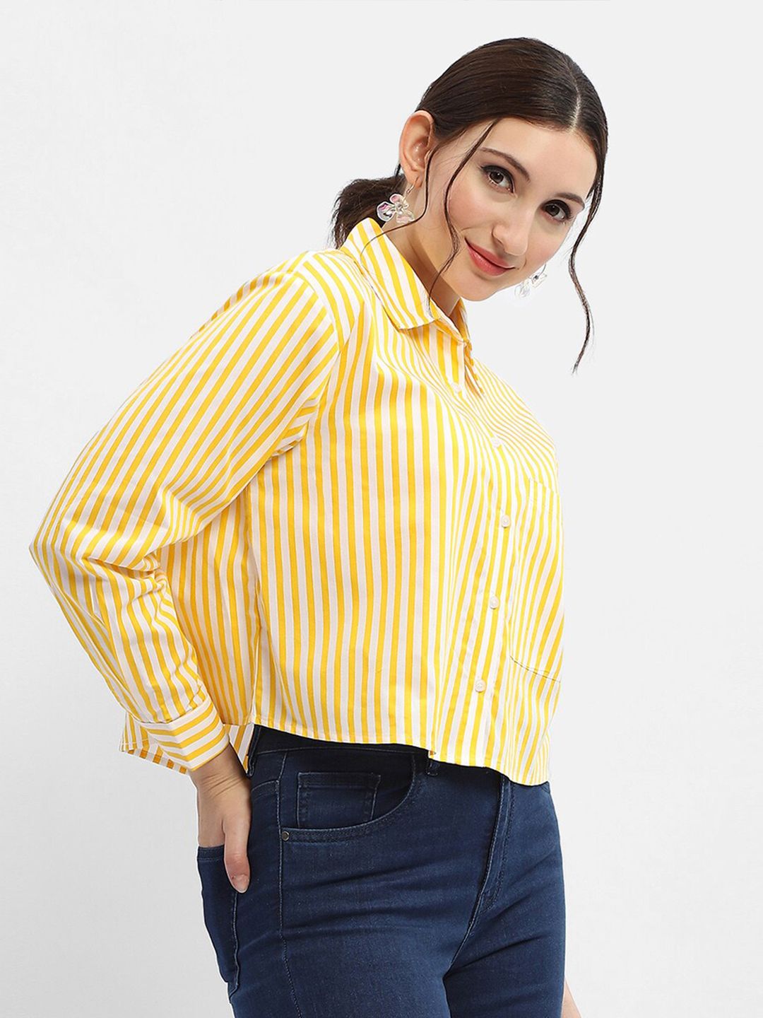 トップス Maa Buy Maaesa Orange & Yellow Tie and Dye Shirt Style Top - Tops for