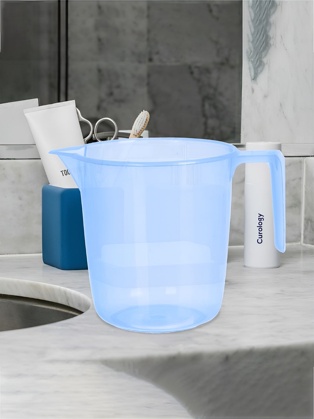 Kuber Industries Blue & Orange 12 Pieces Bath Mugs 1.1L each