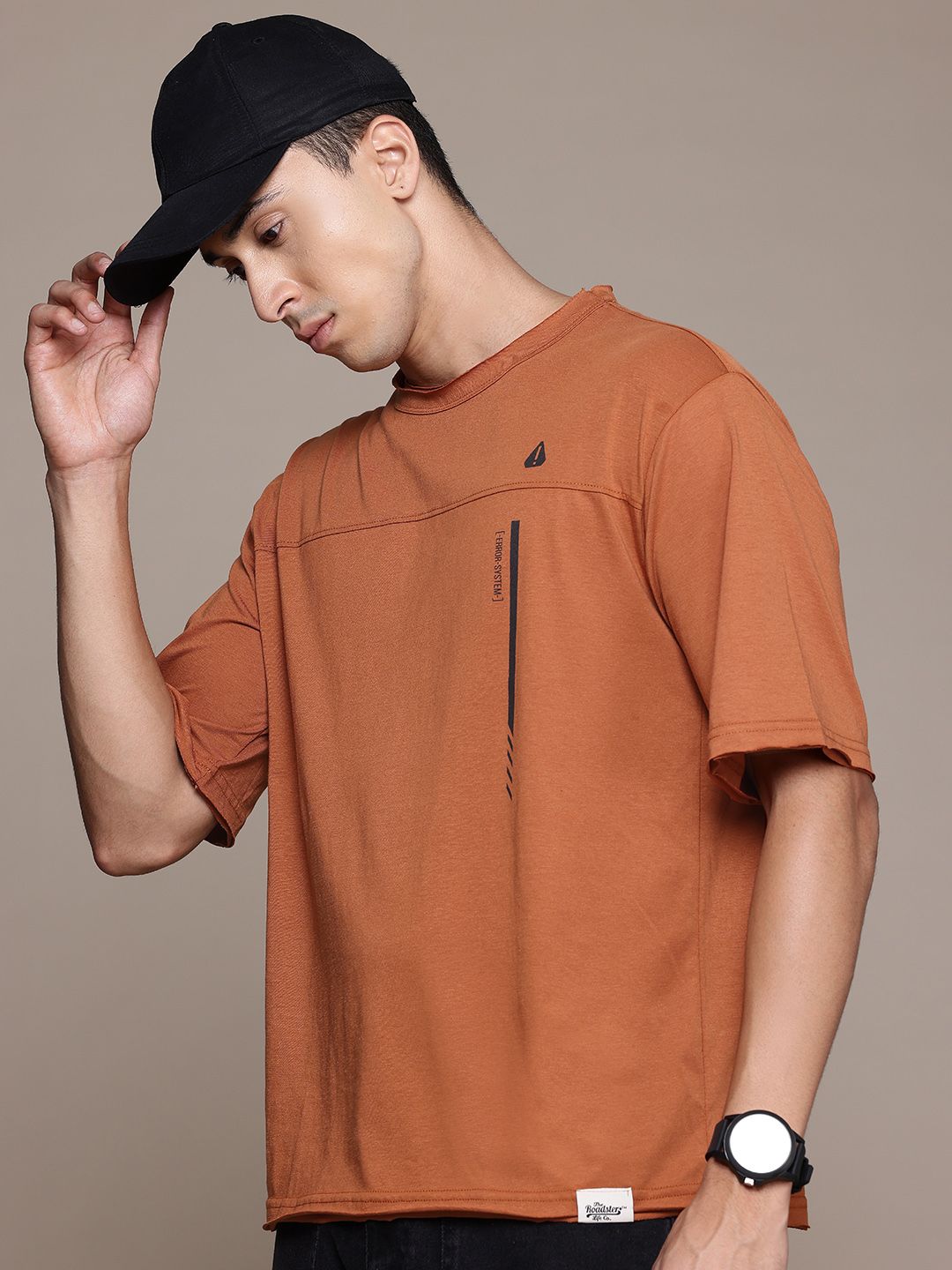 The Roadster Lifestyle Co. Drop-Shoulder Sleeves Oversized T-shirt