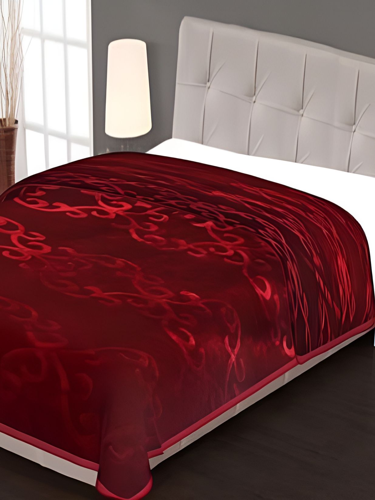 RF RELAXFEEL Red Ethnic Motifs Heavy Winter 400 GSM Single Bed Blanket