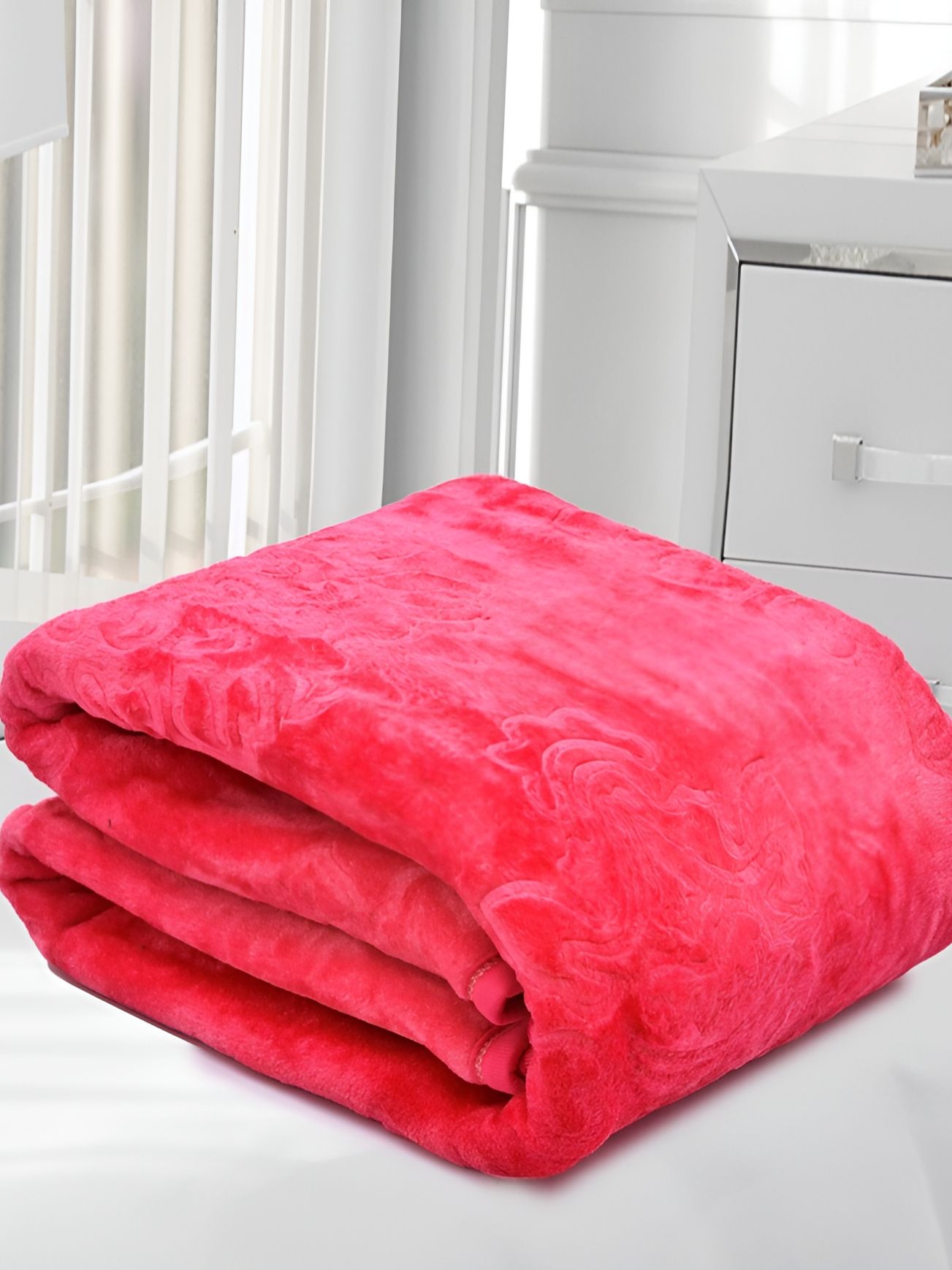 RF RELAXFEEL Pink Heavy Winter 233 GSM Single Bed Blanket